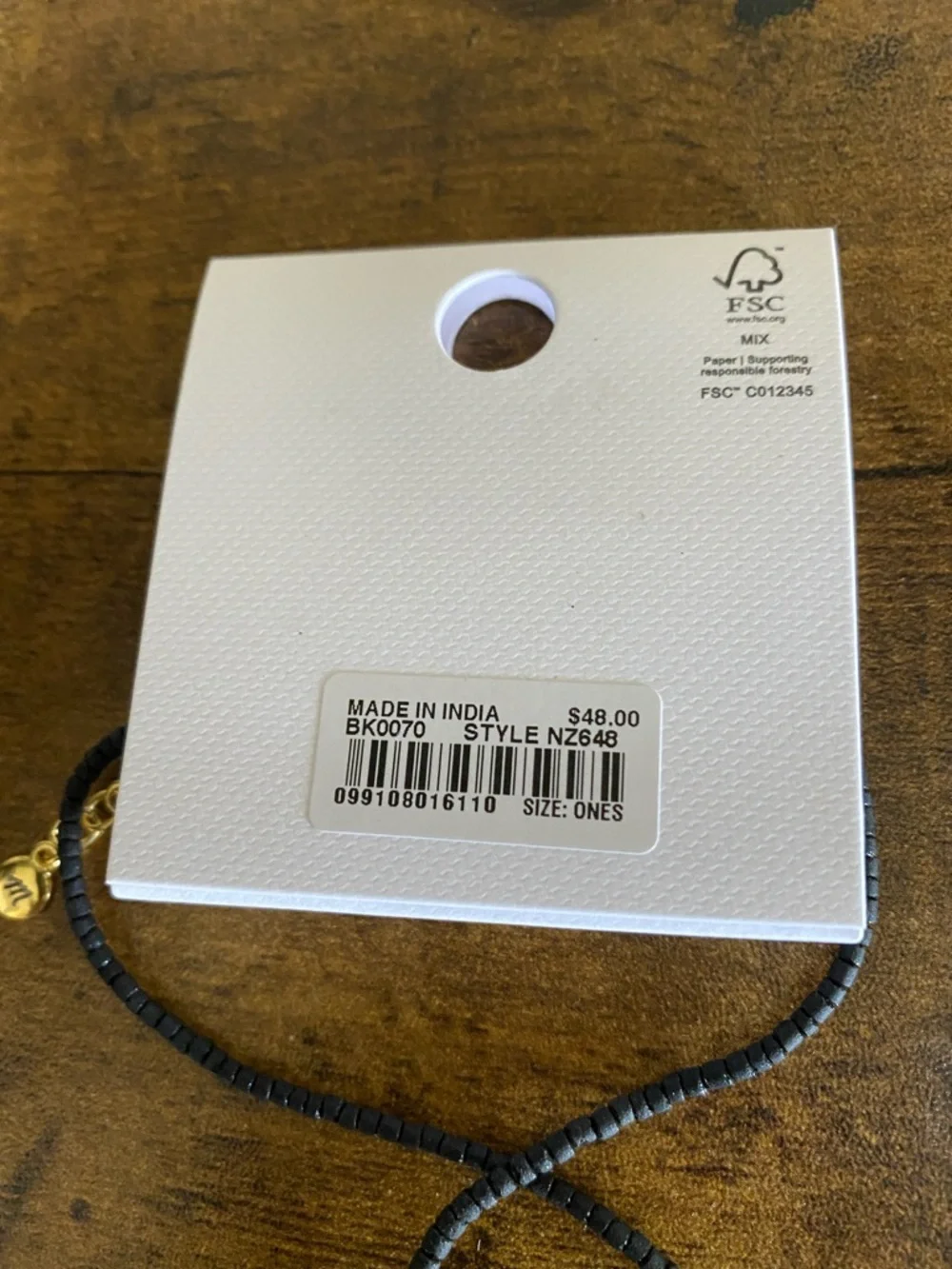 NWT MADEWELL Heart Charm Beaded Necklace - Picture 8 of 8